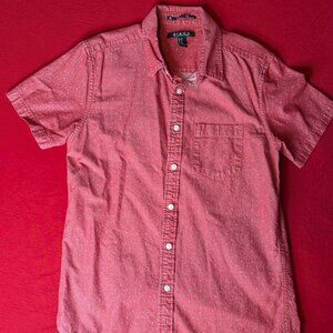 21 Men Red Micro-Dot Short Sleeve Shirt – Size XS
